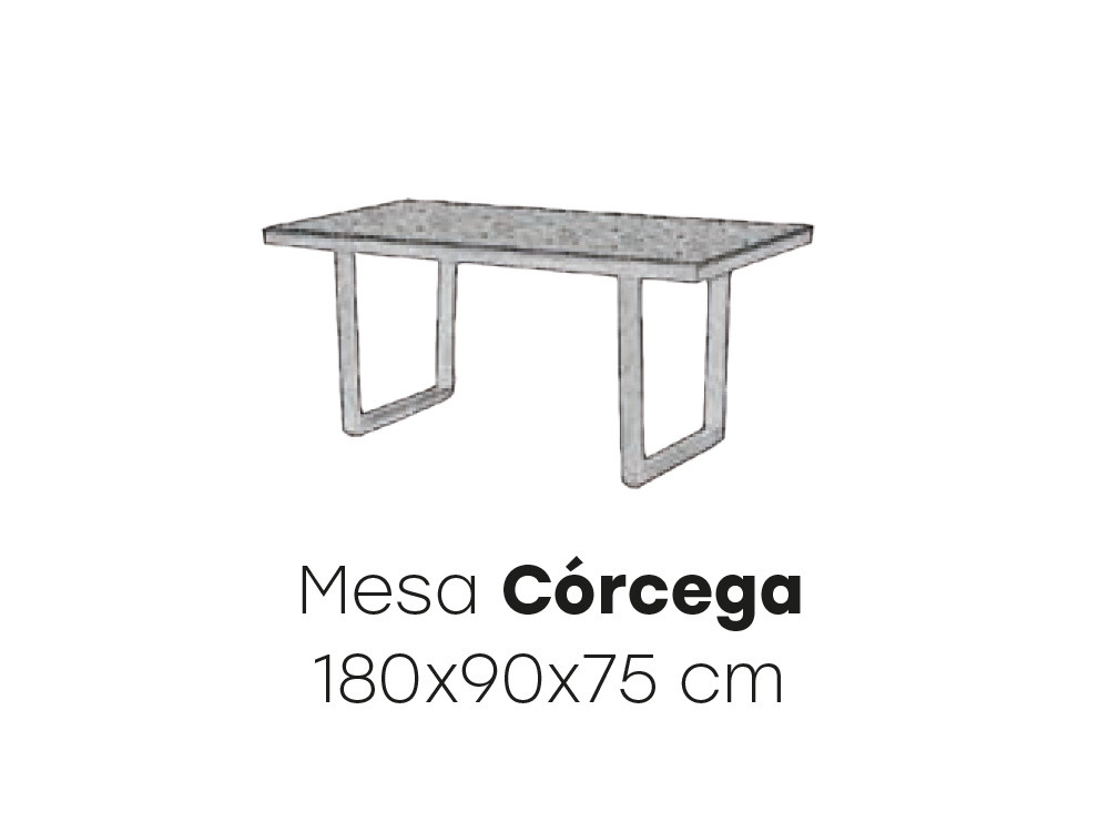 Medidas de la mesa Córcega 180 de Majestic Garden