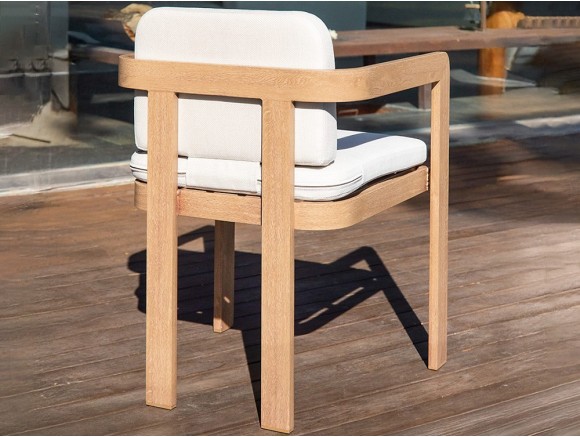 Silla de aluminio imitación madera Córcega de Majestic Garden