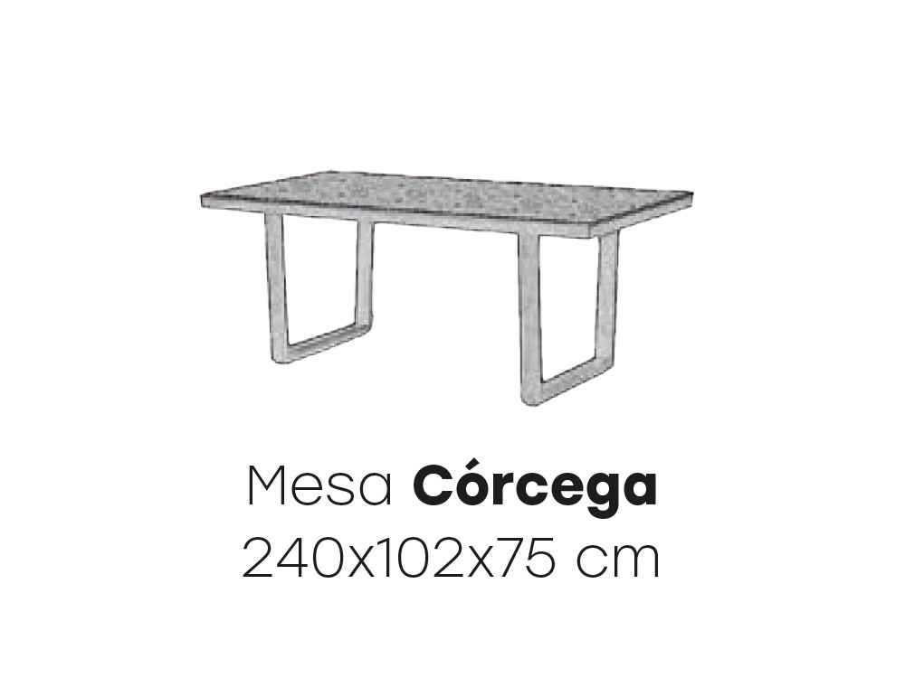 Medidas de la mesa Córcega Black 240 de Majestic Garden