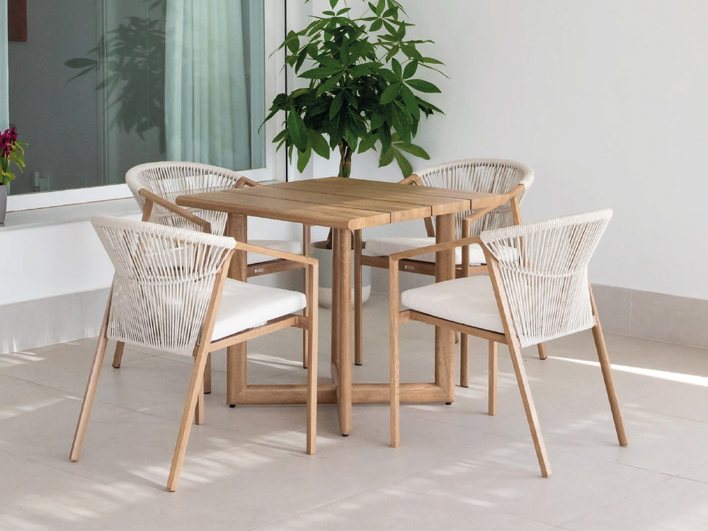 Mesa de aluminio imitación madera Bambari de Majestic Garden