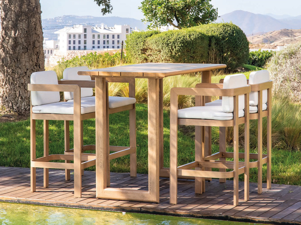 Set de bar de aluminio imitación madera Córcega de Majestic Garden