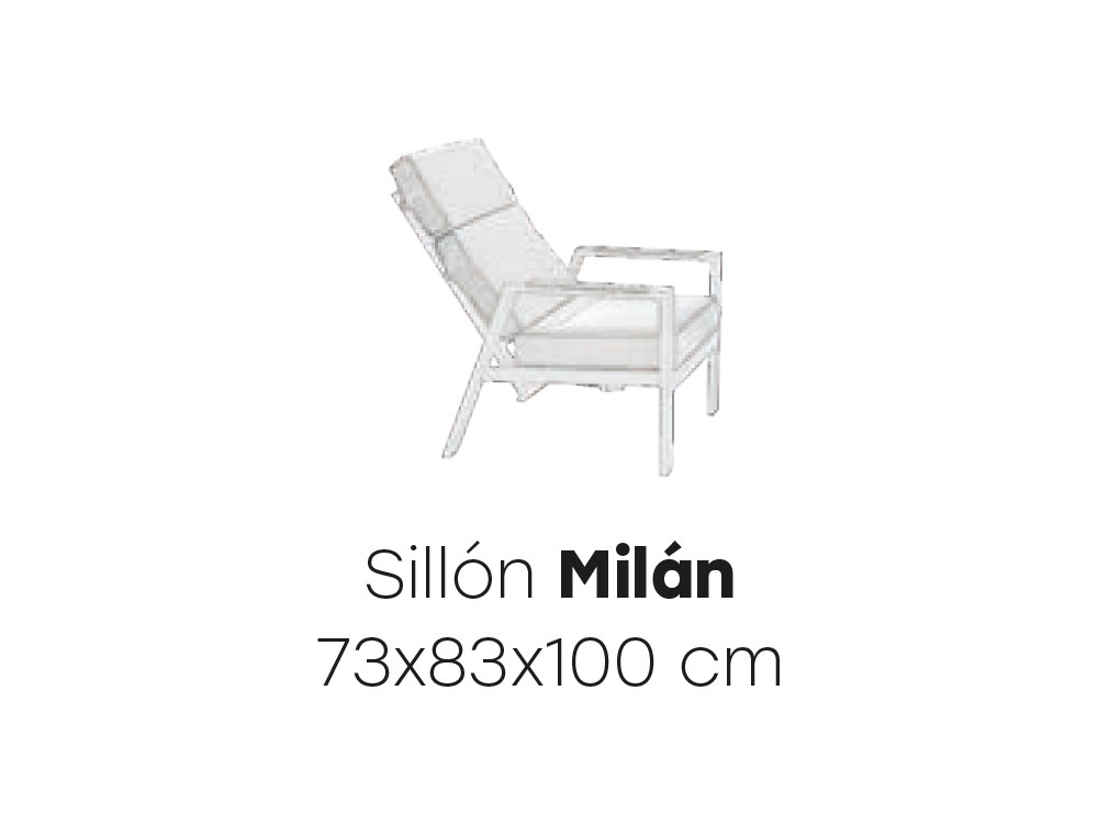 Medidas del sillón reclinable Milán de Majestic Garden