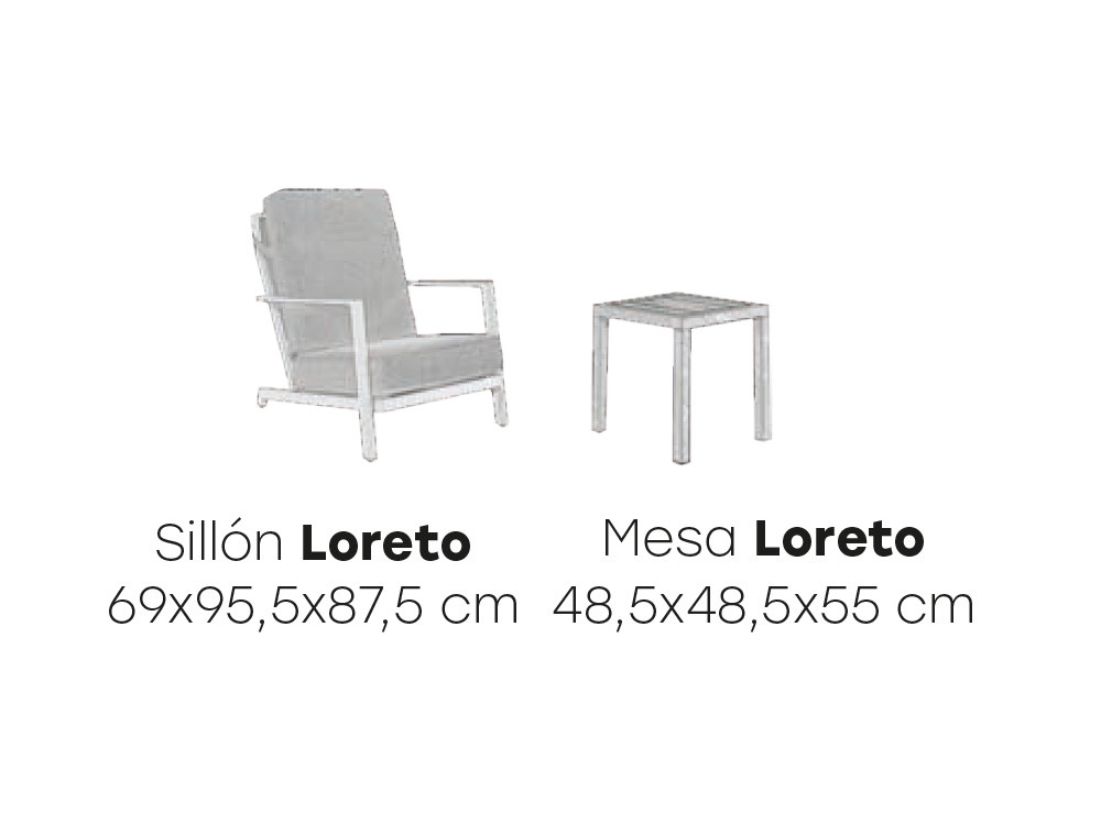 Medidas del set relax Loreto de Majestic Garden