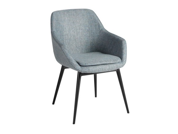 Silla de comedor tapizada en textil con estructura de acero negro 4221 Ángel Cerdá