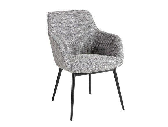 Silla de comedor tapizada en textil con estructura de acero negro 4222 Ángel Cerdá