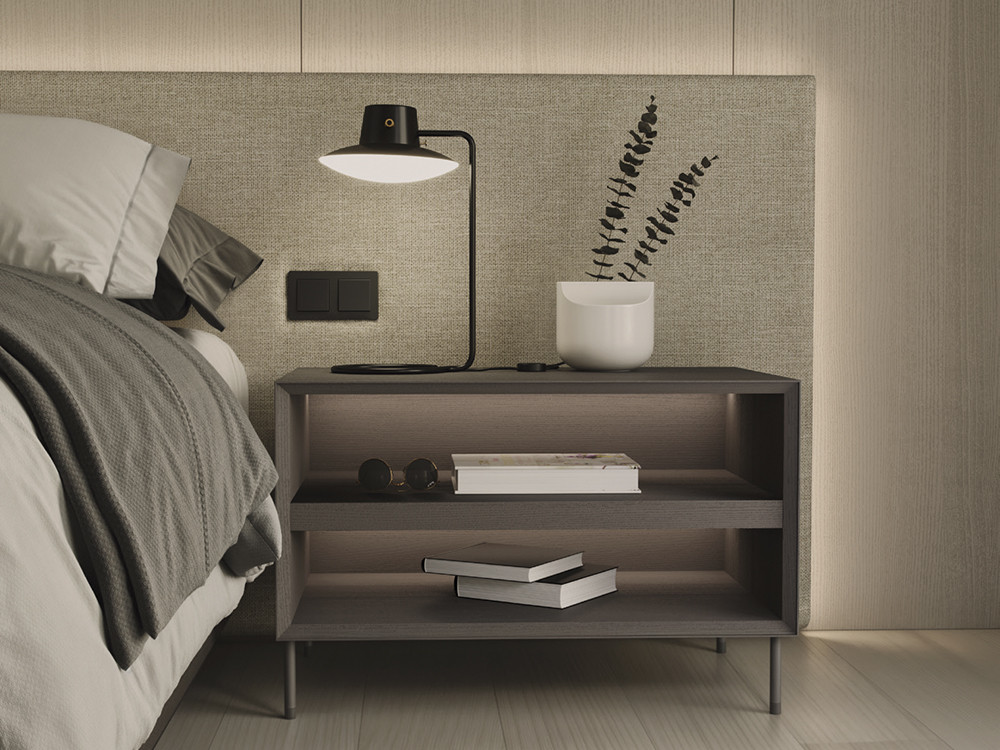 Mesita de noche chapa natural Mitra Night Collection de Besform