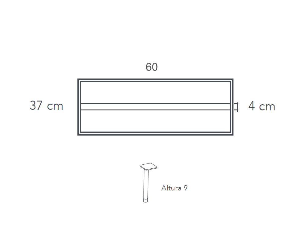 Medidas de la mesita de noche Mitra 60 Besform Night Collection