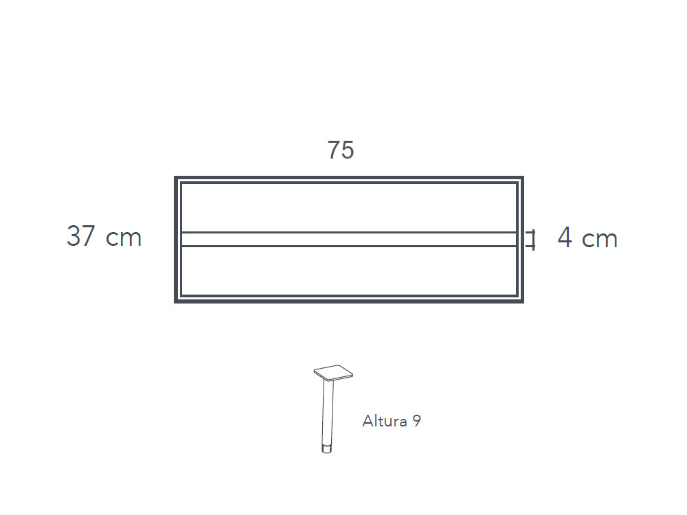 Medidas de la mesita de noche Mitra 75 Besform Night Collection