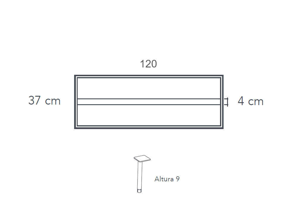 Medidas de la mesita de noche Mitra 120 Besform Night Collection