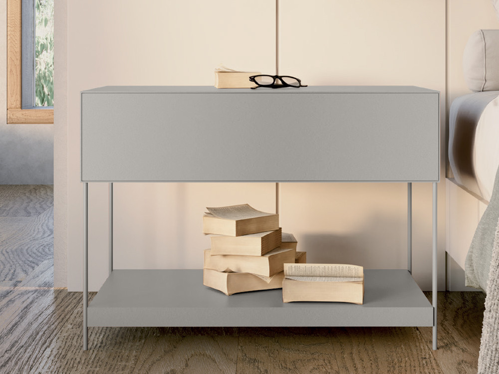 Puedes personalizar el acabado de la mesita Mitra Fil en lacas, chapas o laca a poro abierto de Besform