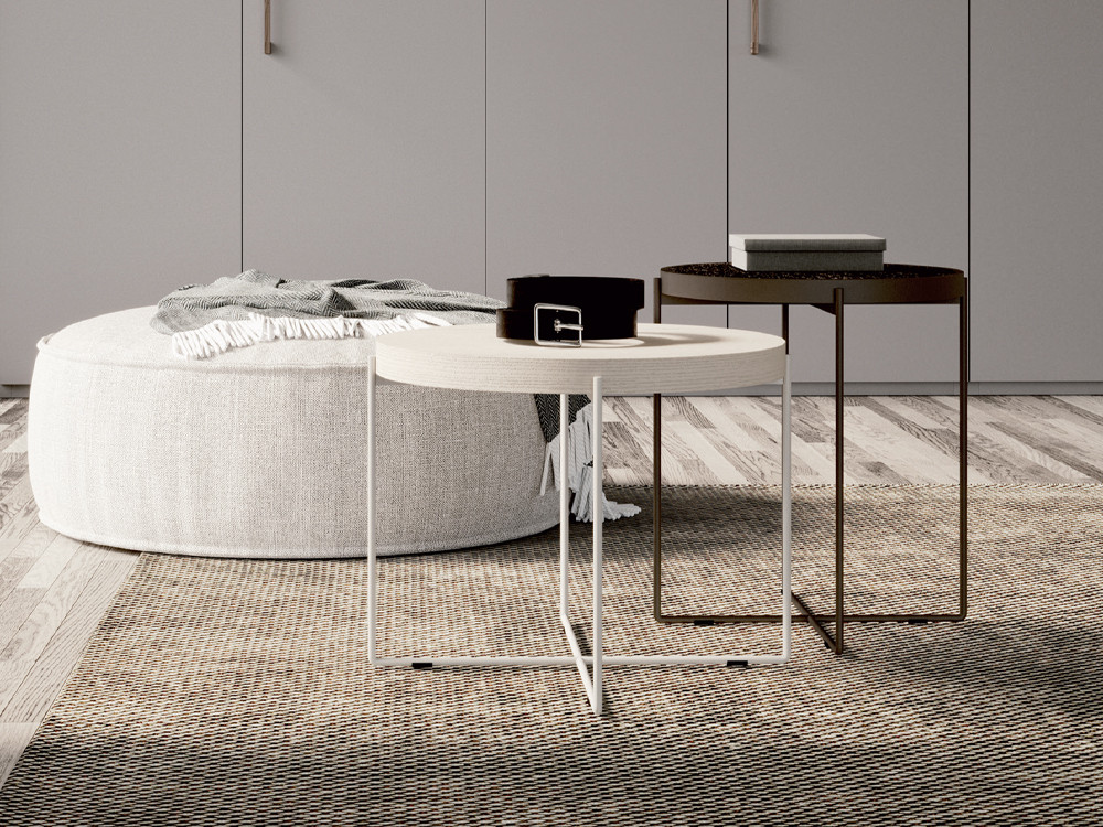 Mesita redonda en acabado lacado o laca poro abierto Mitra Fil Night Collection de Besform