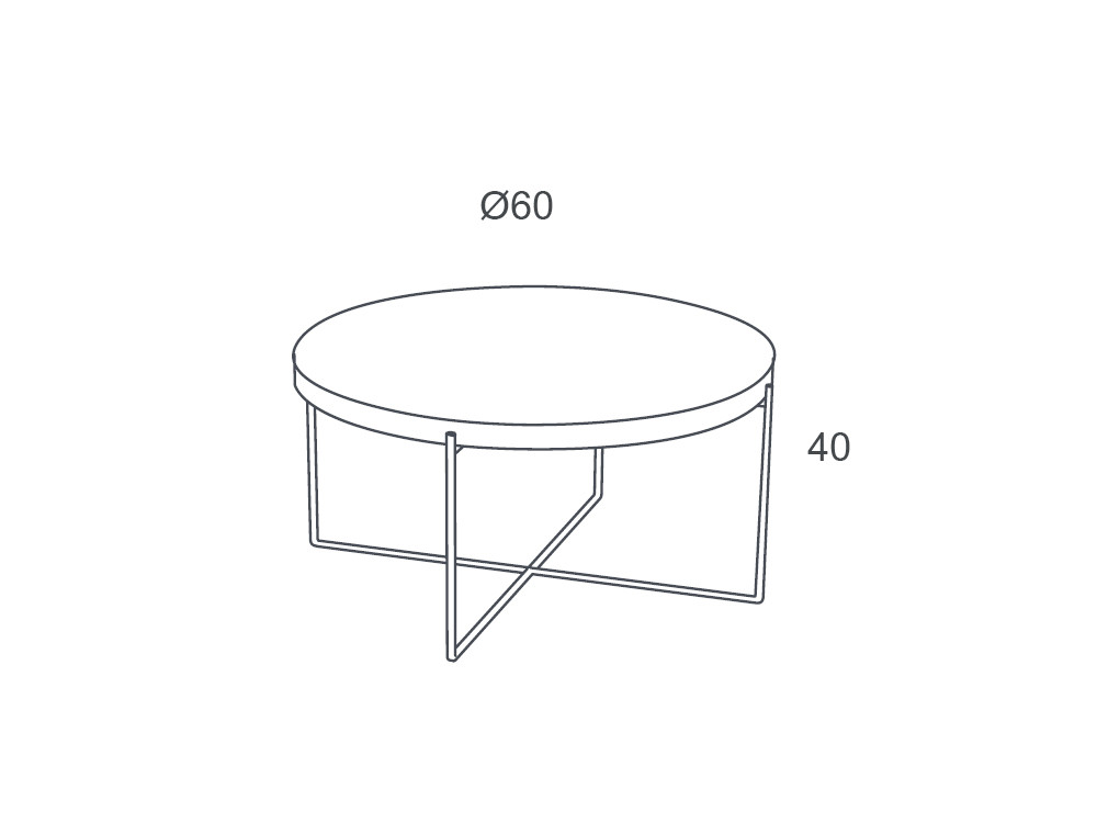 Medidas de la mesita redonda Fil Ø60 x 40 cm Night Collection Besform