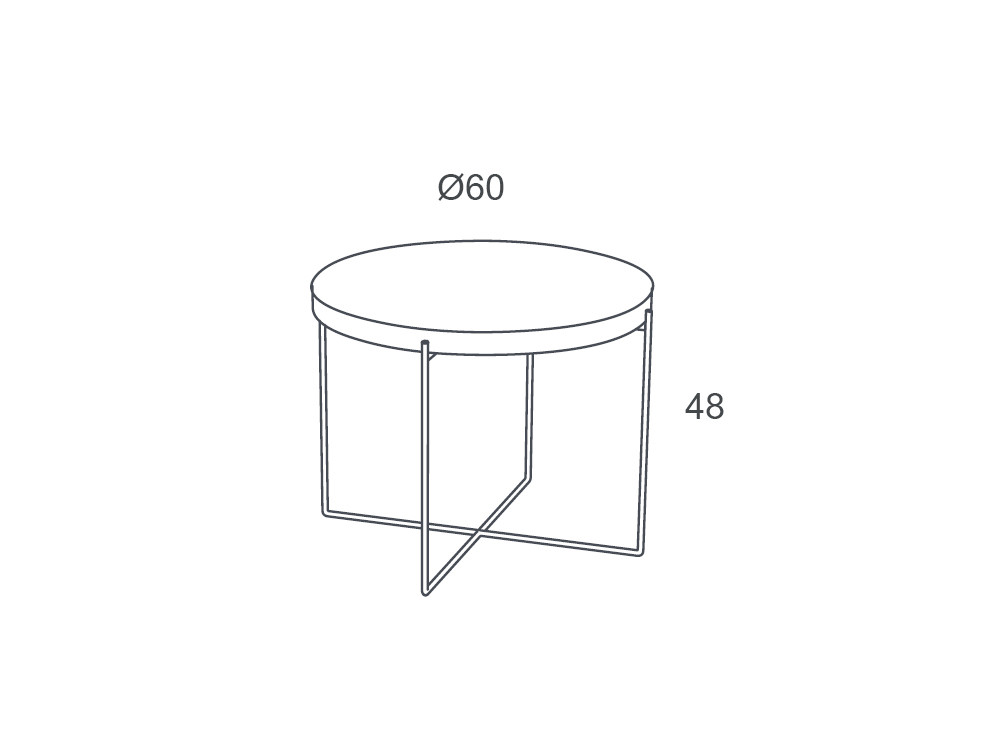 Medidas de la mesita redonda Fil Ø60 x 48 cm Night Collection Besform