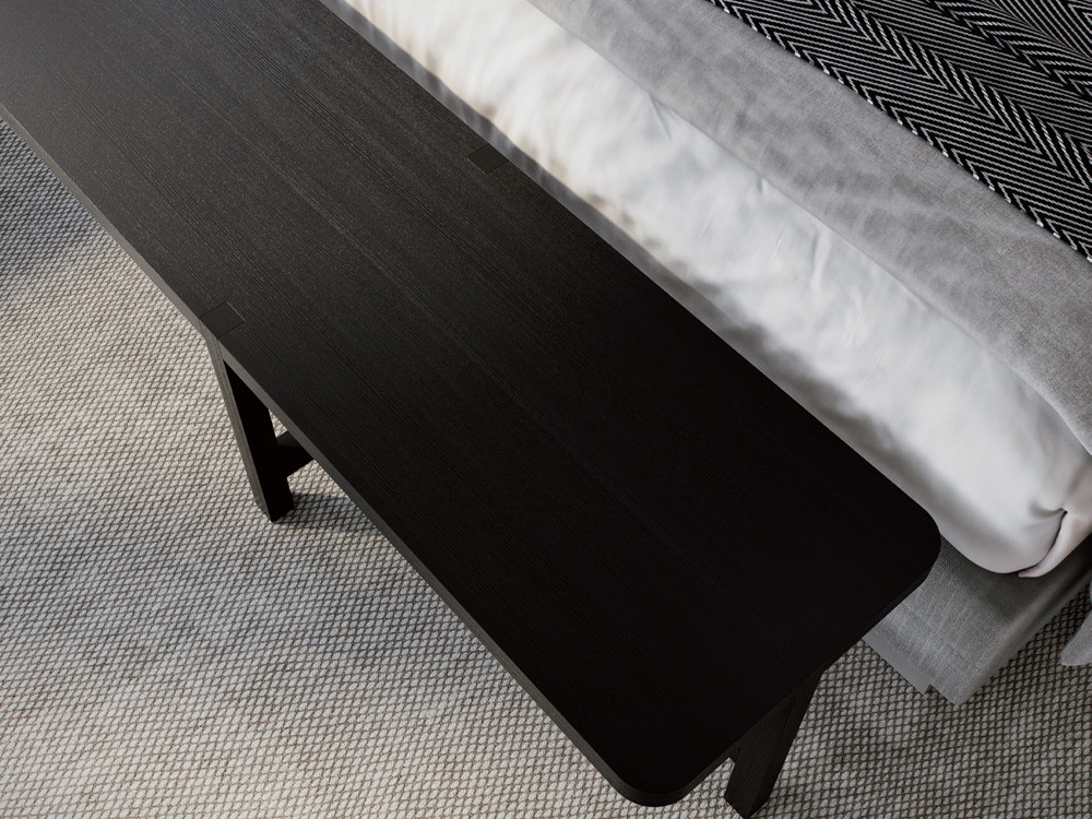 Puedes elegir el lacado a poro abierto o chapa entre los que te ofrecemos online de la banqueta Quad Besform