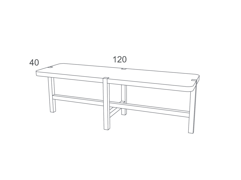 Medidas de la banqueta Quad 120 Night Collection Besform
