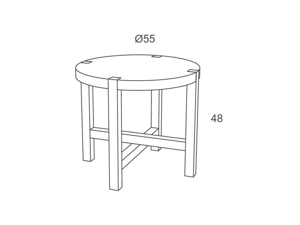 Medidas de la mesita redonda Quad Ø55 x 48 cm Night Collection de Besform
