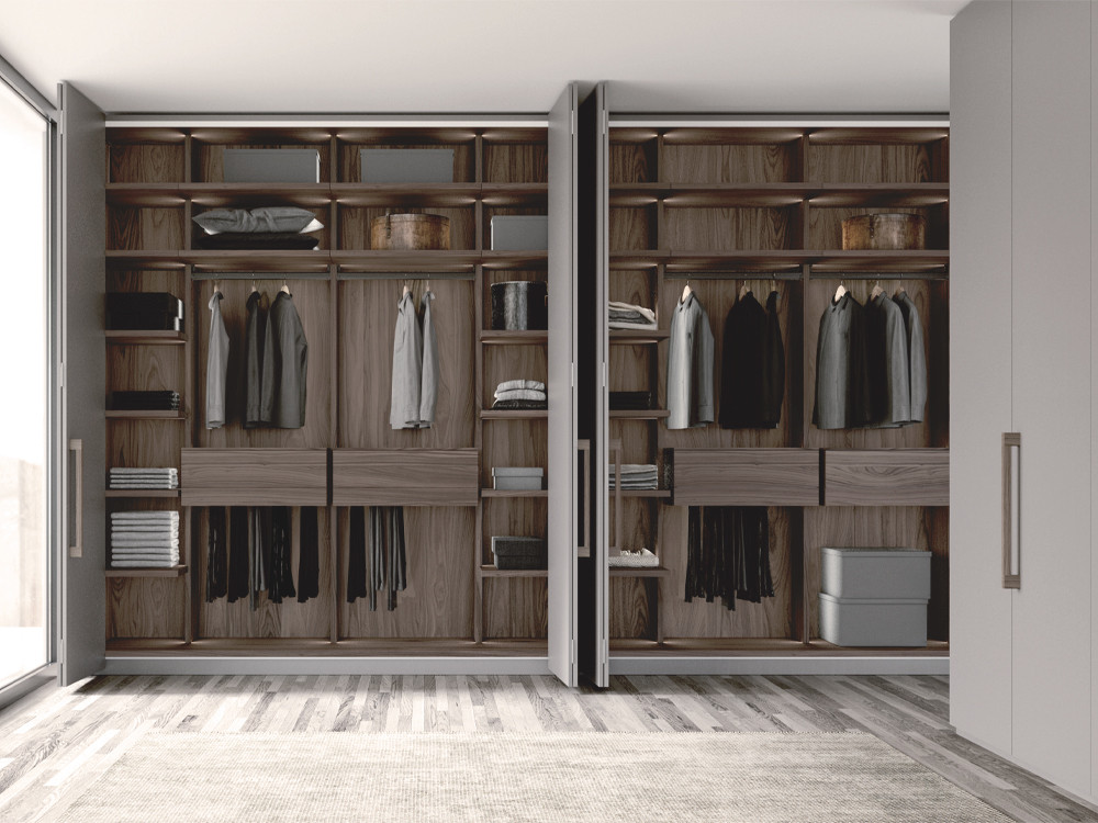 Composición de armario de puertas plegables lisas Besform Night Collection