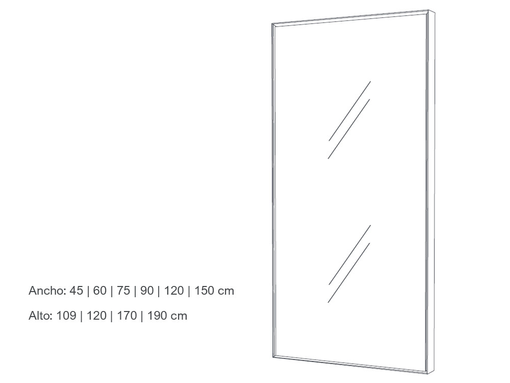 Medidas del espejo Mitra Night Collection de Besform