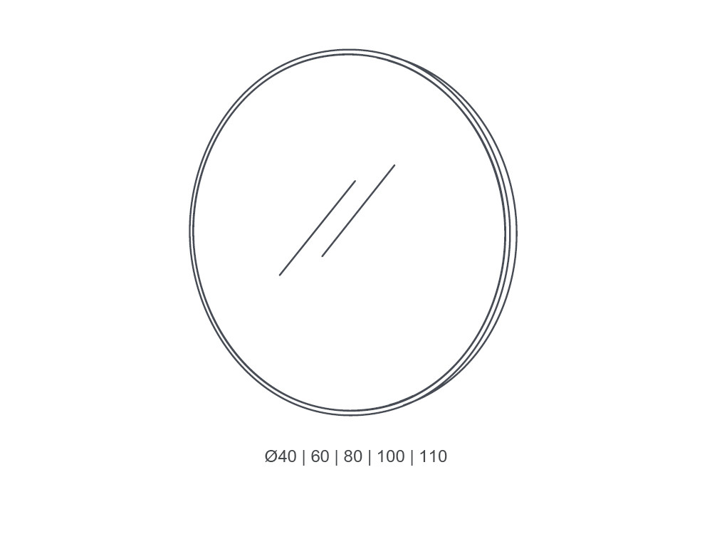 Medidas del espejo redondo Reflect Night Collection de Besform