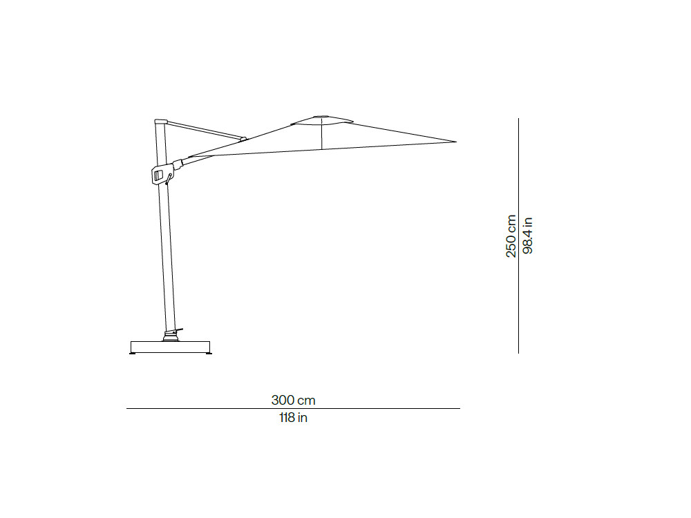 Parasol cuadrado 300cm. Mare