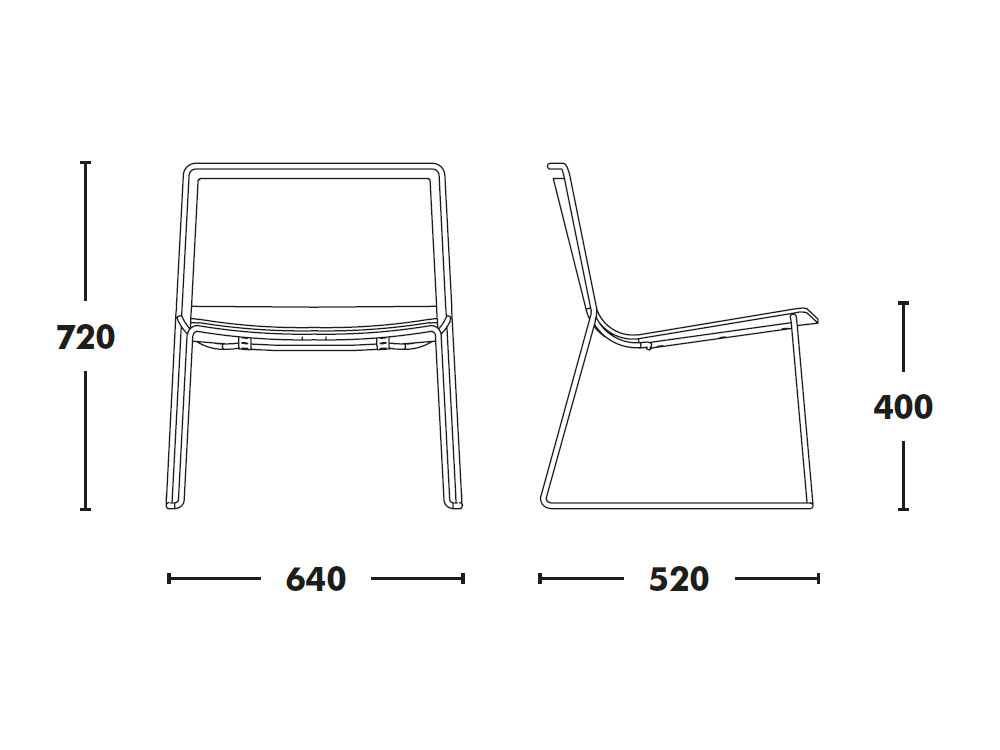 Medidas de la silla lounge Alo de Ondarreta