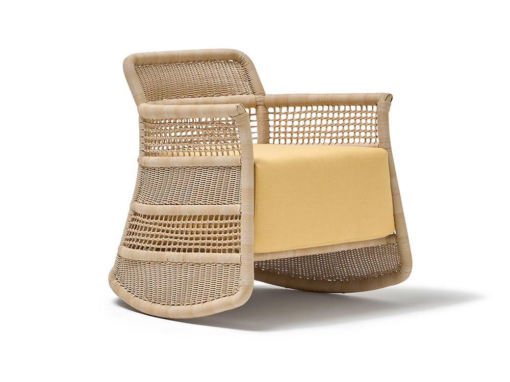 Mecedora para terraza o jardín Escala de Point de fibra trenzada