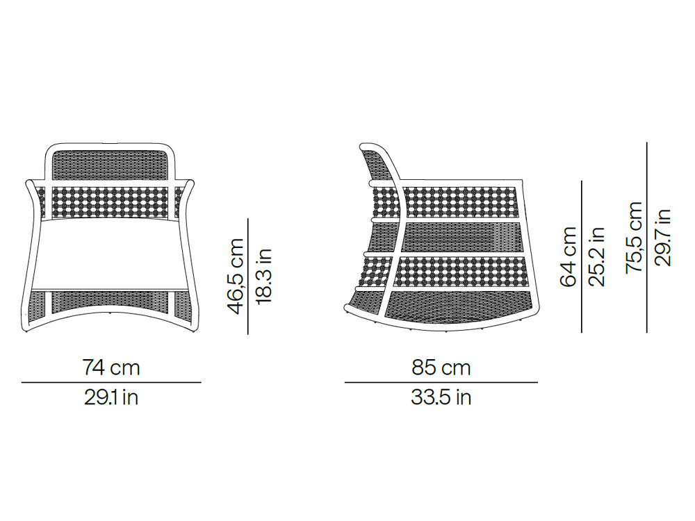 Medidas de la mecedora Escala de Point