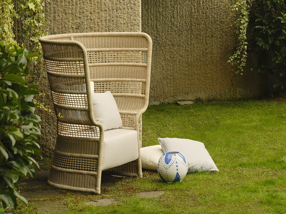 Sillón de respaldo alto de fibra Shintotex realizado a mano Escala de Point