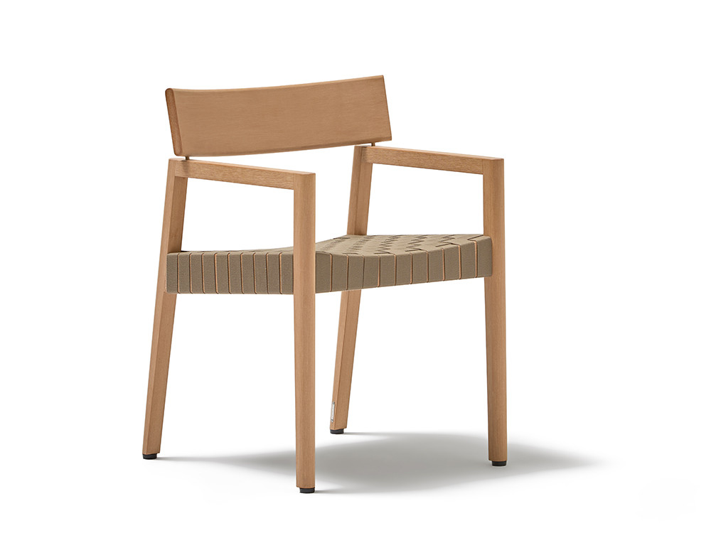 Silla de comedor exterior de TechTeak con asiento de tiras de cuerda trenzada Kubik de Point - 2