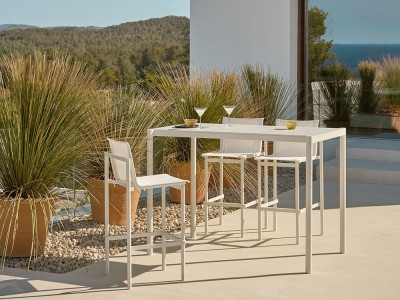 Mesa alta rectangular de aluminio, hpl o porcelánico para comedor exterior Origin de Point