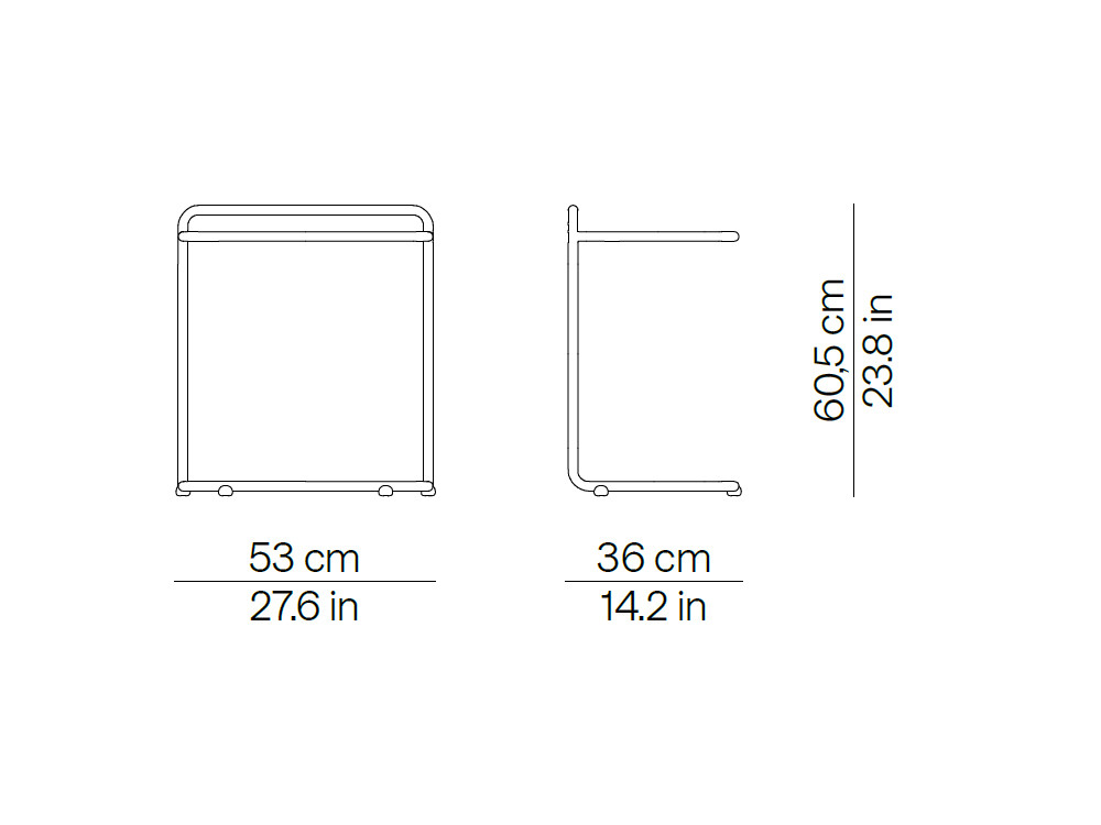 Medidas de la mesa auxiliar Rivoli de point