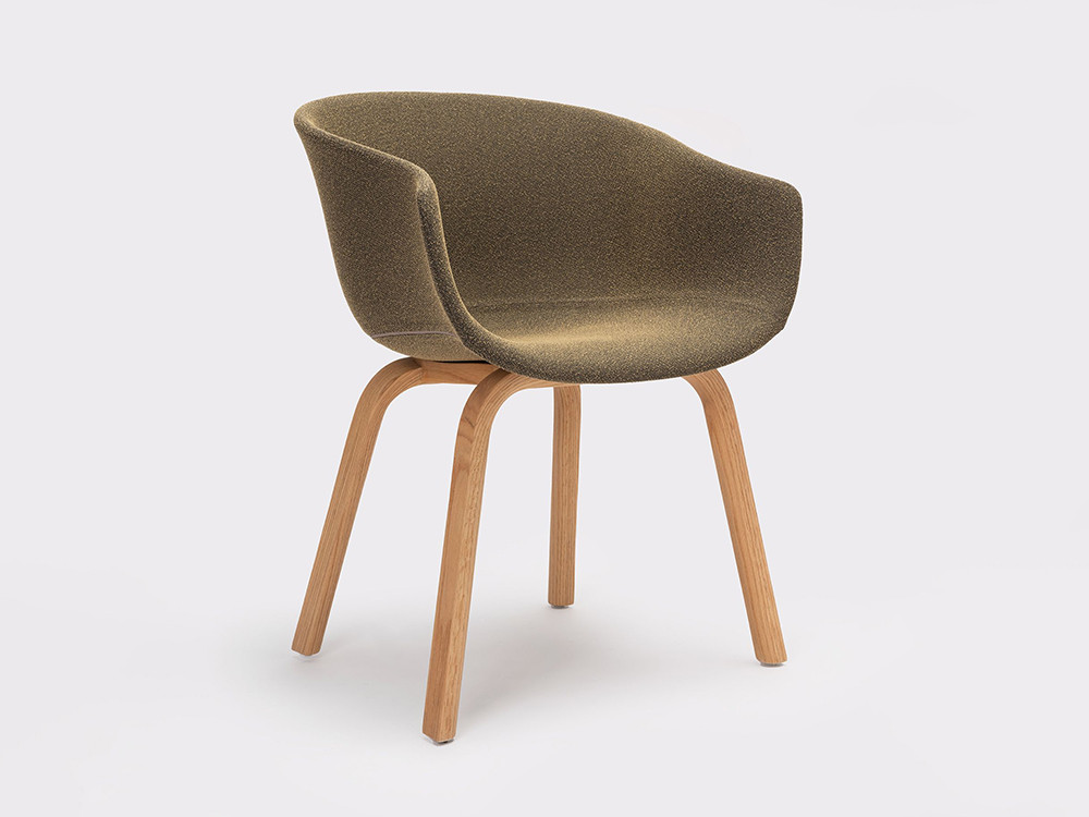 Silla de diseño tapizada Bai madera de Ondarreta