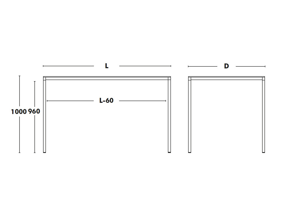 Mobel 6000: mesa alta Dry de Ondarreta, disponible en varios acabados y medidas