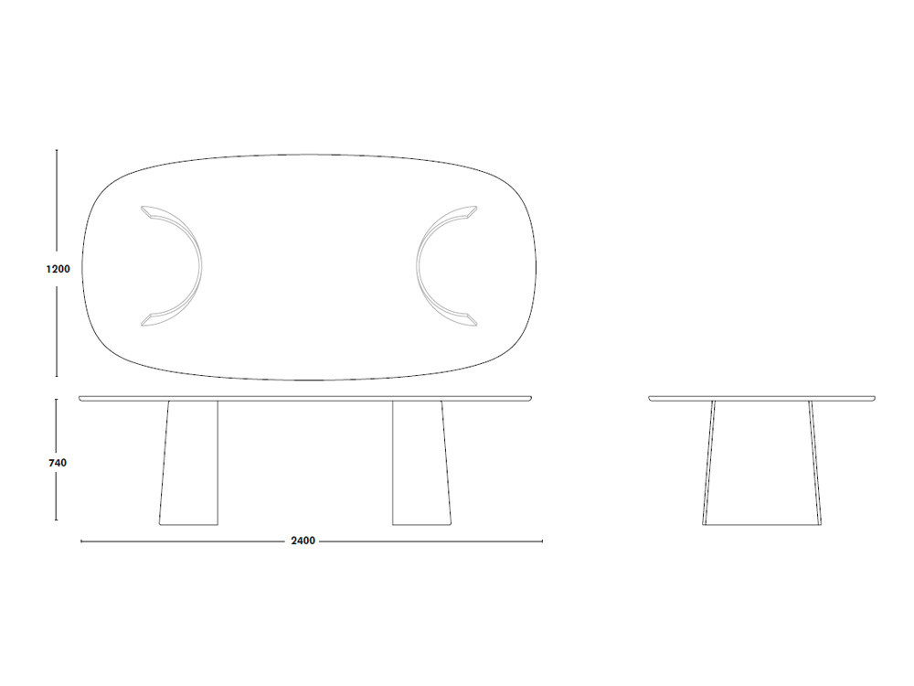 Mesa Ginger Ondarreta: mesa ovalada de diseño personalizado para comedores modernos y acogedores