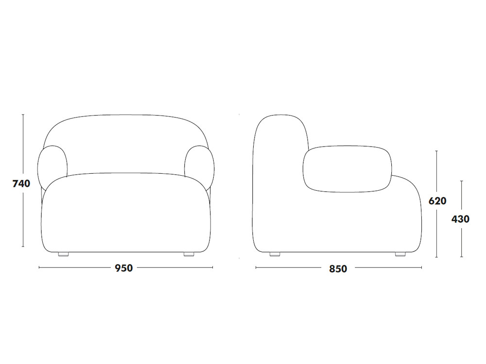 Muebles Ondarreta: sillón Gumi con brazos, la esencia de las formas suaves en butacas de diseño.