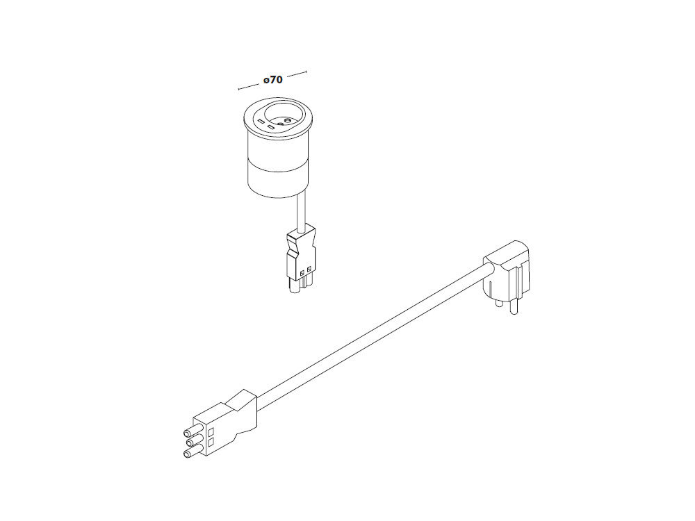 Opción de electrificación de la mesa de centro Gumi de Ondarreta
