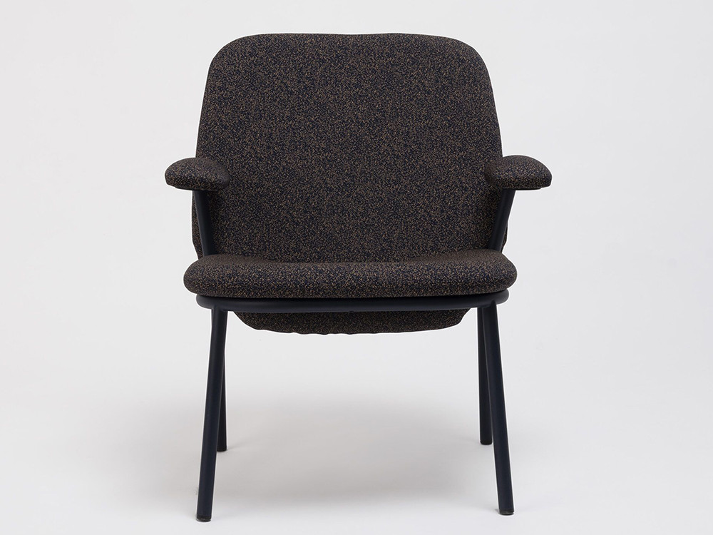 Sillón de respaldo alto con brazos Lana acero