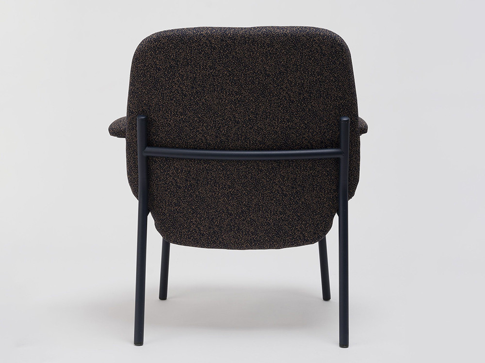 Sillón de respaldo alto con brazos Lana acero