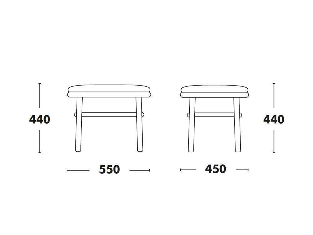 Otomán de diseño Lana: elegancia en madera de haya y confort tapizado con el sello de Ondarreta