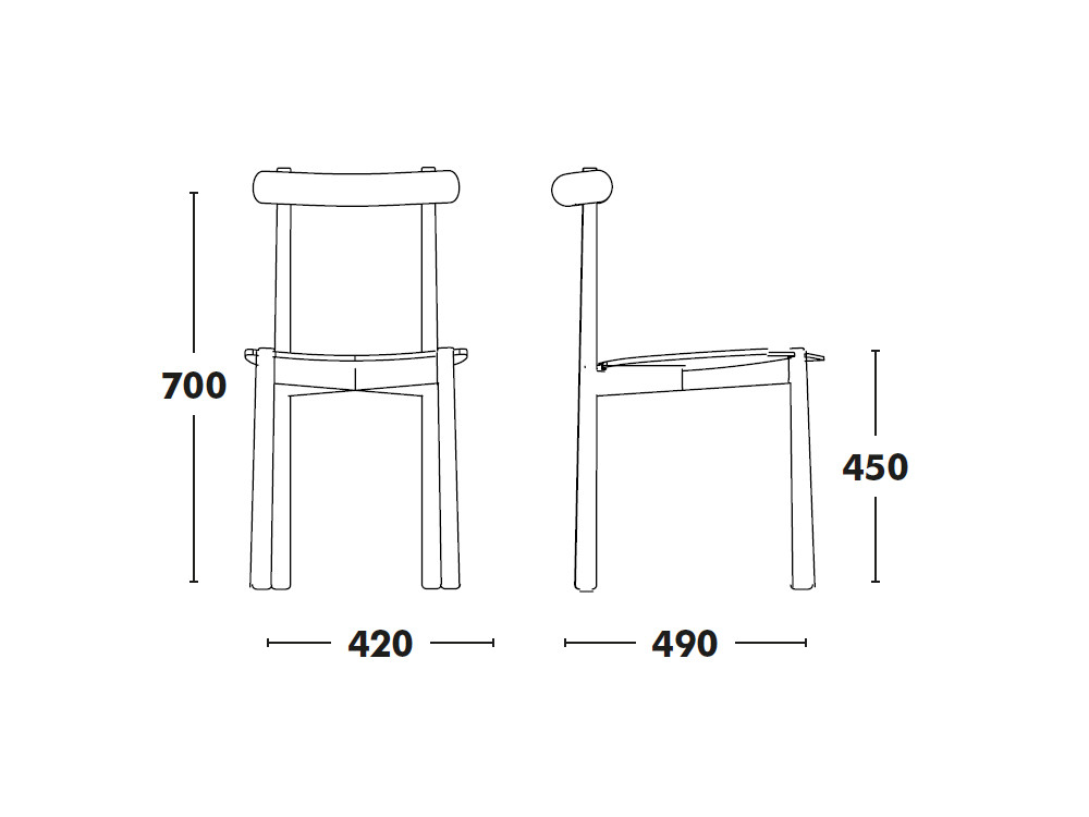 Sillas comedor madera modernas: modelo Mibu de Ondarreta con acabado artesanal en fresno teñido