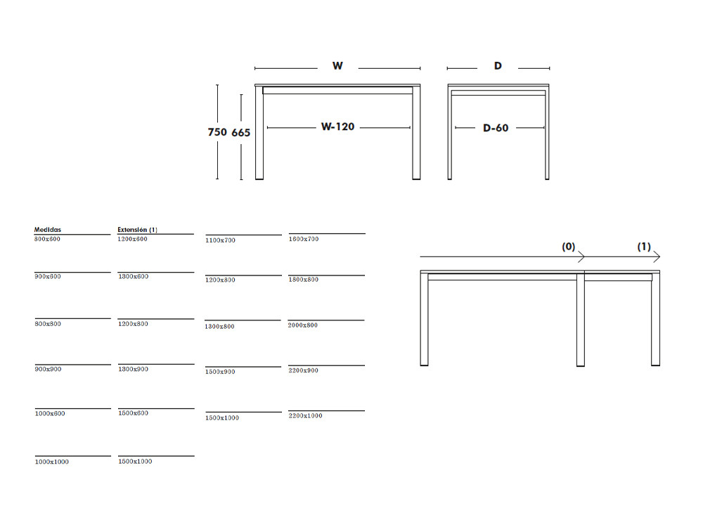 Mesa Punto de Ondarreta: elegancia y funcionalidad con estructura de acero epoxi disponible en varios acabados.