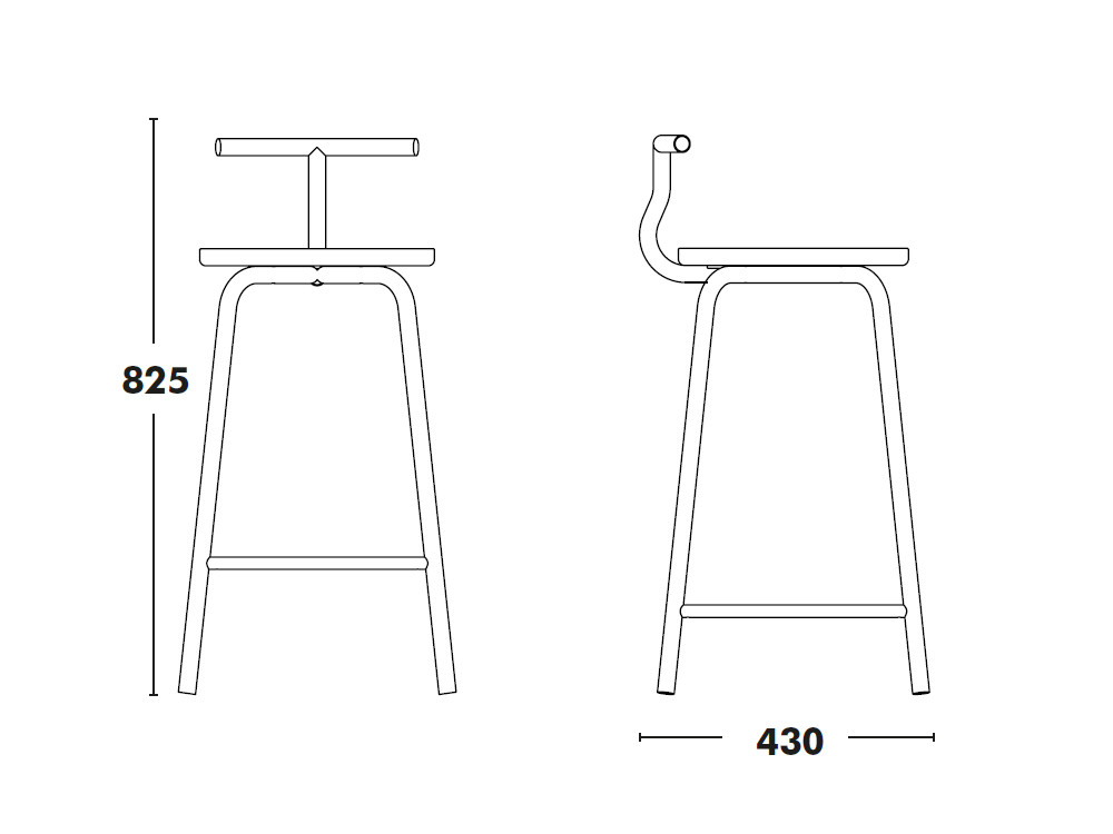 Muebles Ondarreta: el taburete Tam destaca por su silueta ligera y acabado en chapa de roble de alta calidad