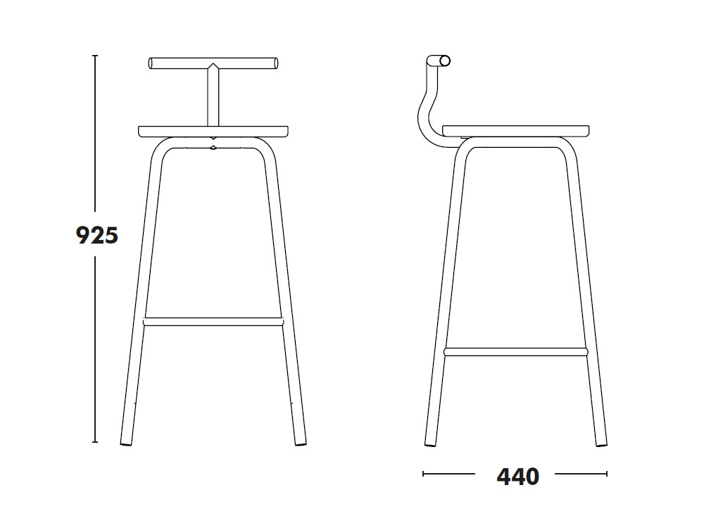 Detalle del asiento en chapa de roble del taburete bajo Tam, elegancia natural para cocinas modernas