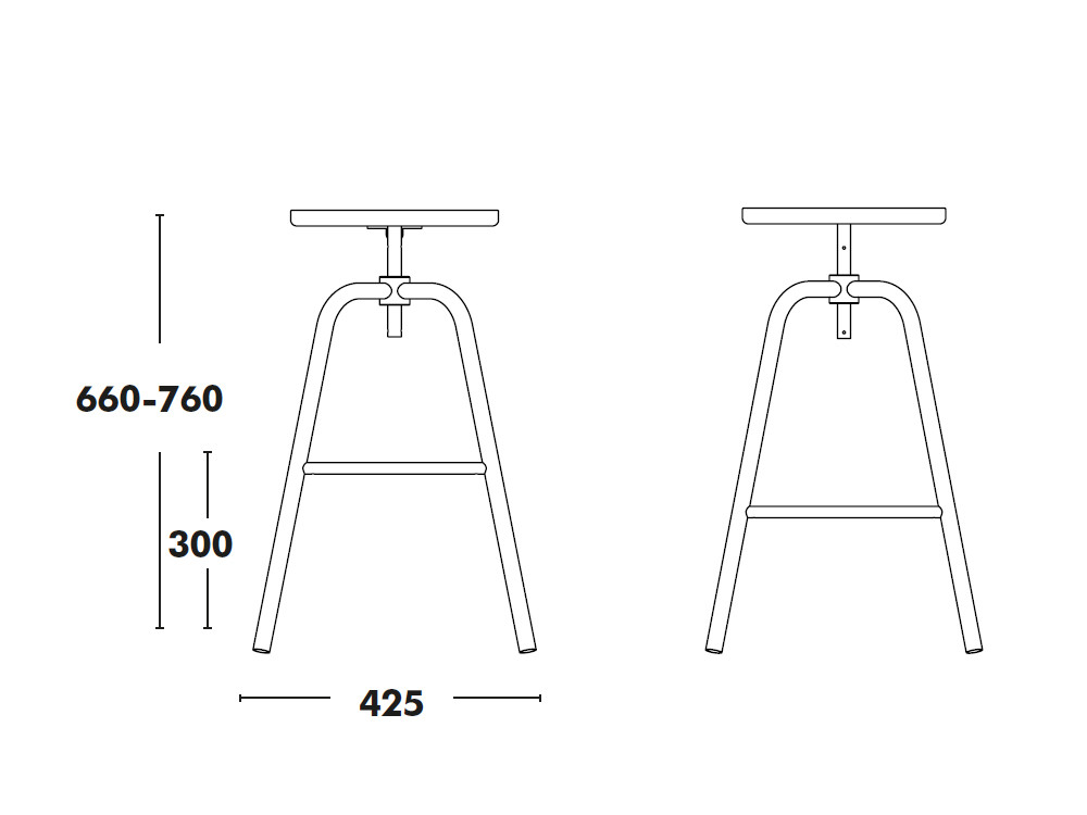 Taburete Tam giratorio elevable