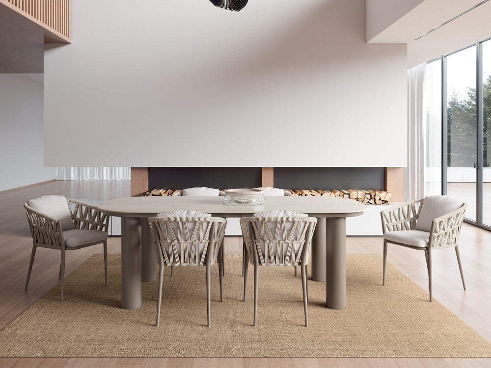 Silla cuerda exterior Berna de Arkimueble: estructura de aluminio ligera y resistente