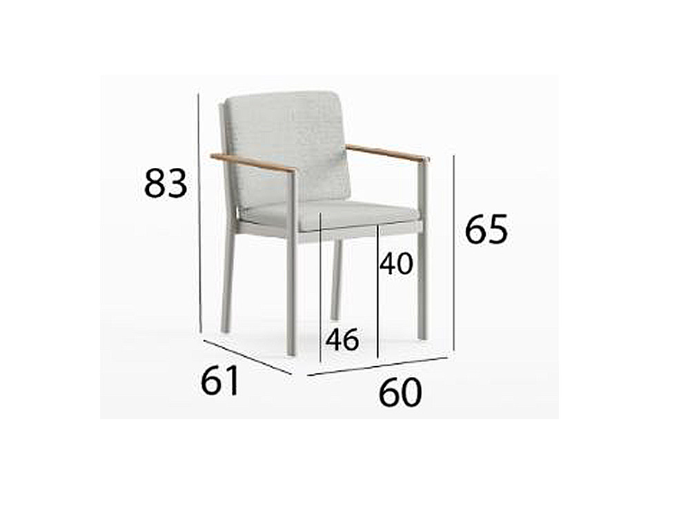 Silla comedor jardín Patmos de Arkimueble: elegancia en aluminio, cuerda y madera de teca