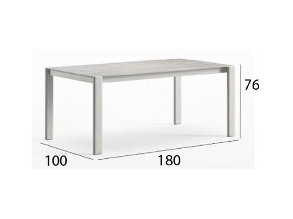 Mesa de diseño exterior Patmos: elegancia de Arkimueble en aluminio y sintered stone