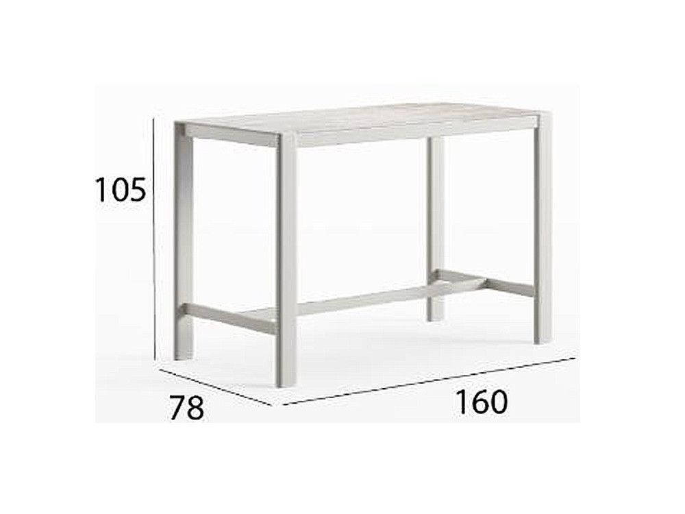 Mesa alta terraza Patmos: elegancia de Arkimueble en aluminio y sintered stone de alta gama