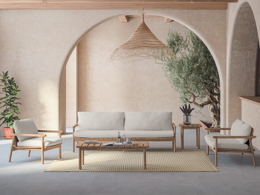 Mobel 6000: sillón exterior Terra de Arkimueble fabricado en teca reciclada artesanal