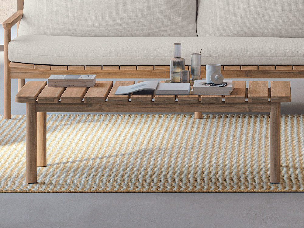 Mesa de centro Terra de Arkimueble: madera de teca maciza para jardín